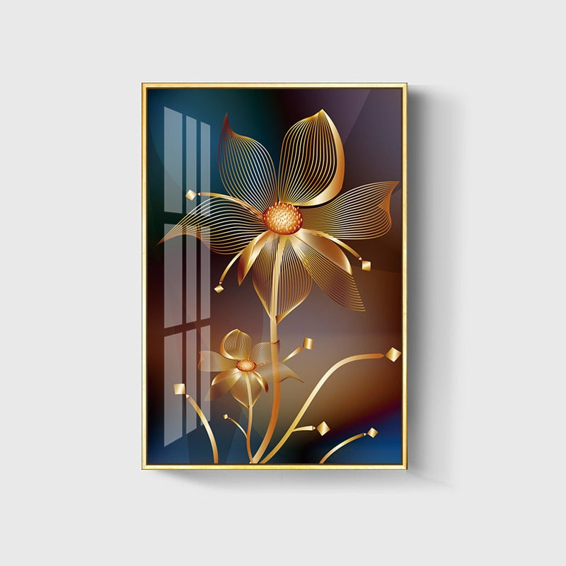 Sarindo™ - Gouden Bloemen Kunst