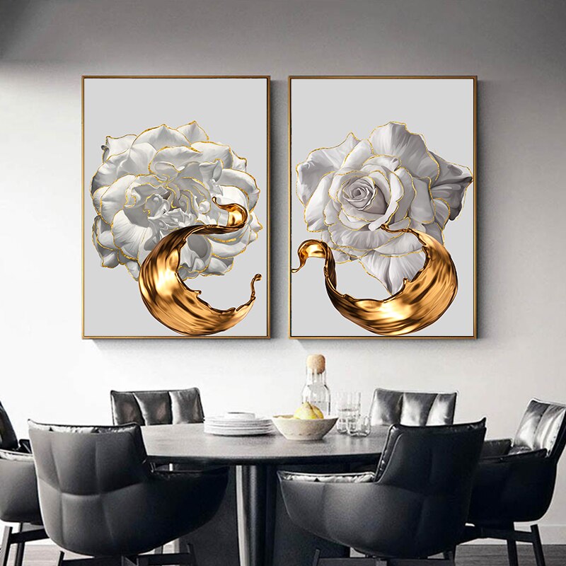 Sarindo™ - Gouden Bloemen Kunst