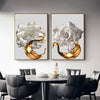 Sarindo™ - Gouden Bloemen Kunst