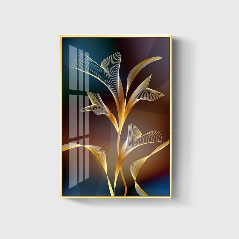 Sarindo™ - Gouden Bloemen Kunst