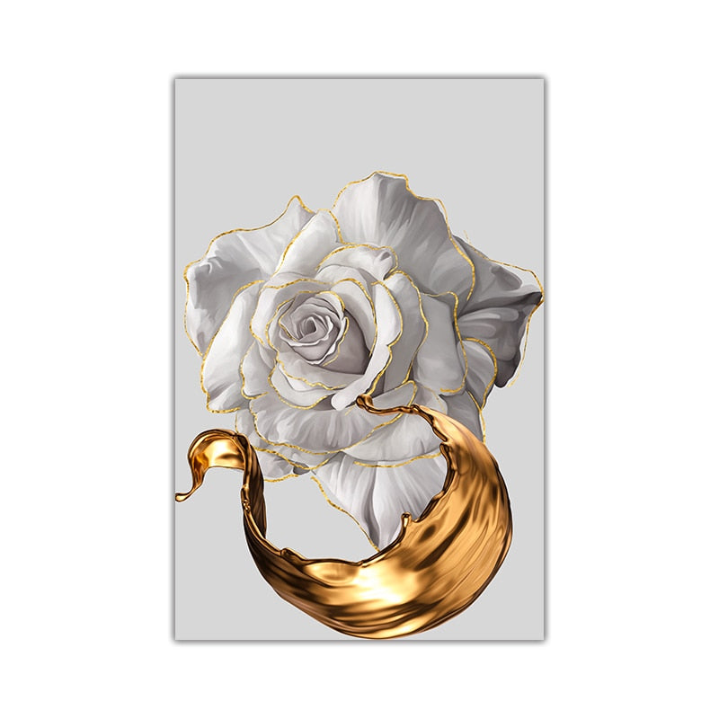 Sarindo™ - Gouden Bloemen Kunst