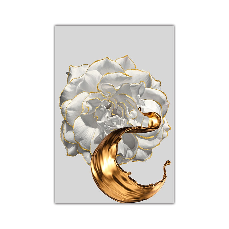 Sarindo™ - Gouden Bloemen Kunst
