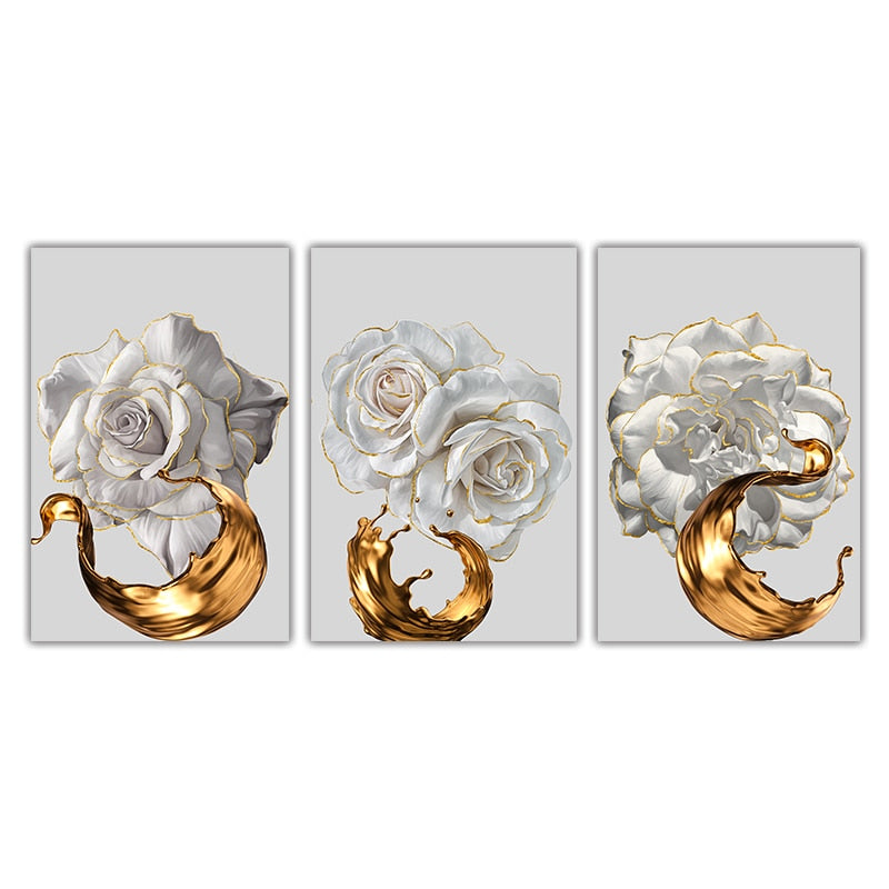 Sarindo™ - Gouden Bloemen Kunst