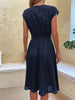 Round Neck Belted Dress