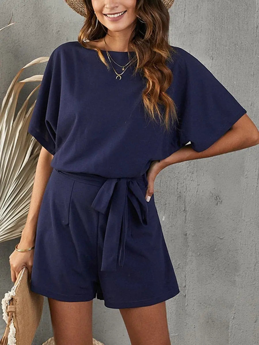 Belted Short Jumpsuit