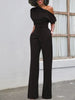 Sloping Shoulder Belted Jumpsuit