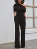 Sloping Shoulder Belted Jumpsuit