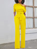 Sloping Shoulder Belted Jumpsuit