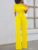 Sloping Shoulder Belted Jumpsuit