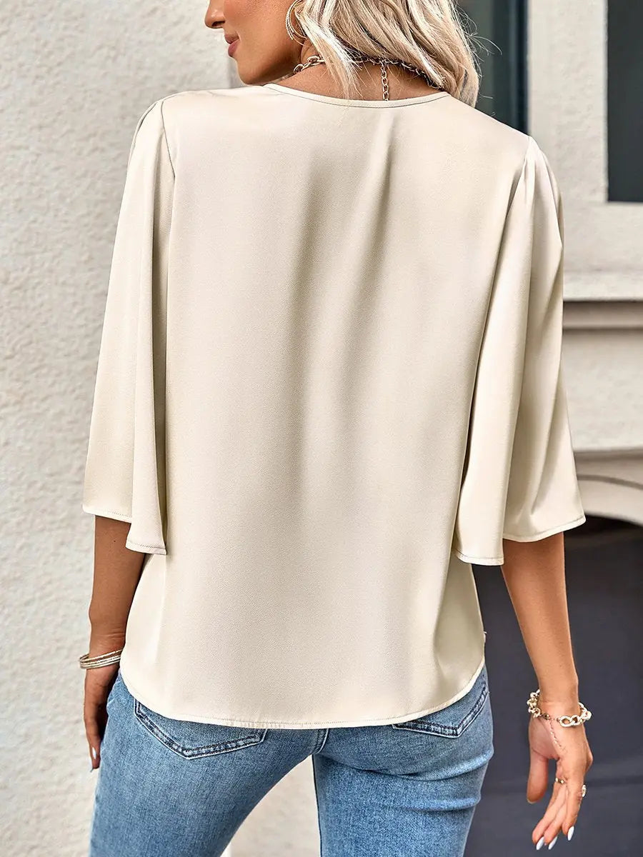 V-Neck Half Sleeve Tops