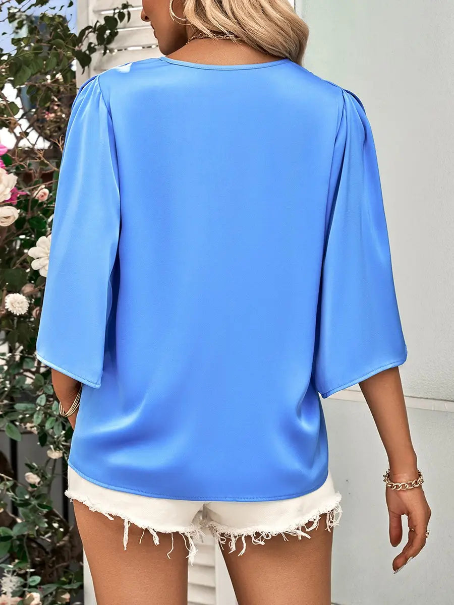 V-Neck Half Sleeve Tops