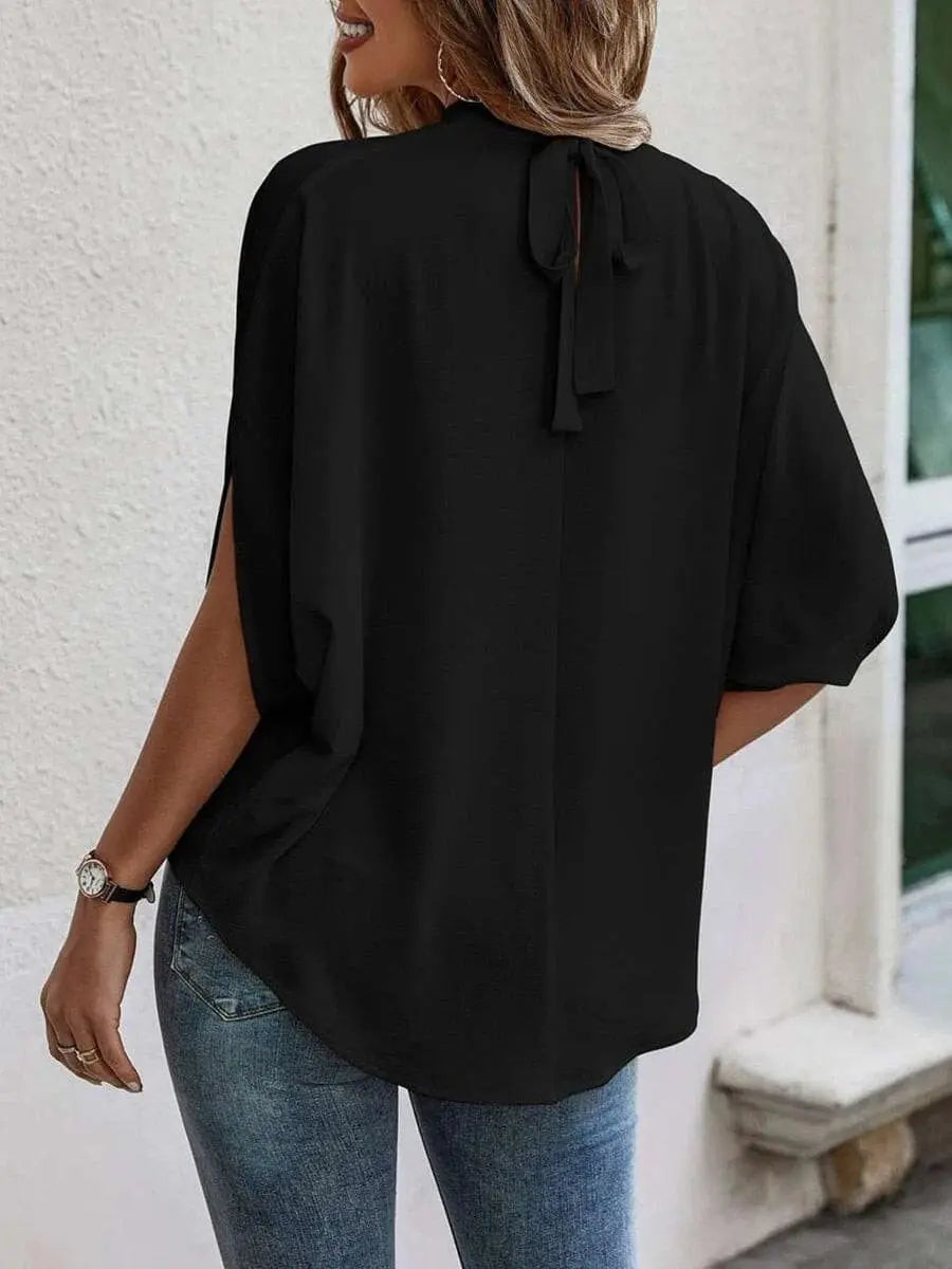 Stand Neck Bat SleeveT Shirt