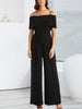 Off Shoulder Zipped Jumpsuit