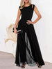 Round Neck Mesh Jumpsuit