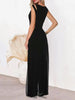Round Neck Mesh Jumpsuit
