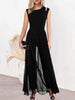 Round Neck Mesh Jumpsuit