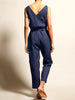V Neck Belted Jumpsuit