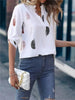 Feather Print 3/4 Polo