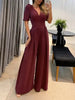 Puffed Sleeves Dressy Jumpsuit