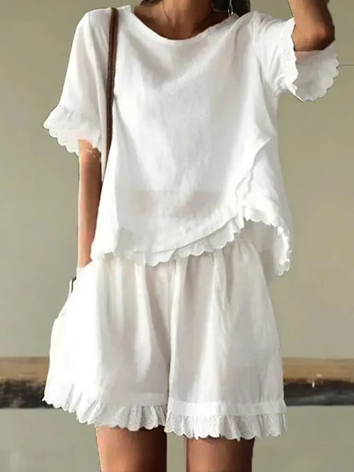 Ruffle Top and Wide-leg Short