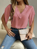 V-Neck Sleeve Lace Chiffon Tops