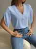 V-Neck Sleeve Lace Chiffon Tops