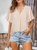 V-Neck Butterfly Sleeves Tops